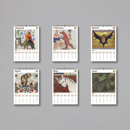 Ugly Medieval Animals 2027 Wall Calendar – Funny Historical Illuminated Manuscript Art Monthly Planner