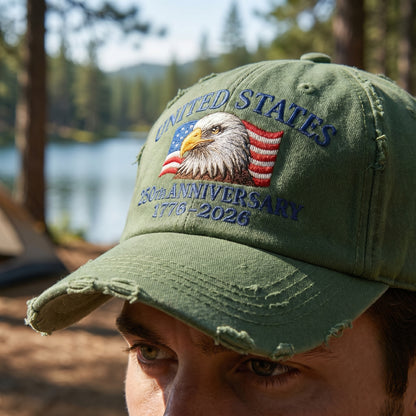 🧢 Personalized USA 250th Anniversary Distressed Cap