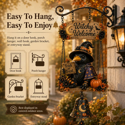 🔔Halloween Hanging Welcome Sign With Bell