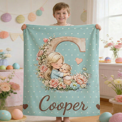 Personalized Mother & Child Alphabet Blanket – A Cozy, Custom Gift for Baby’s First Moments