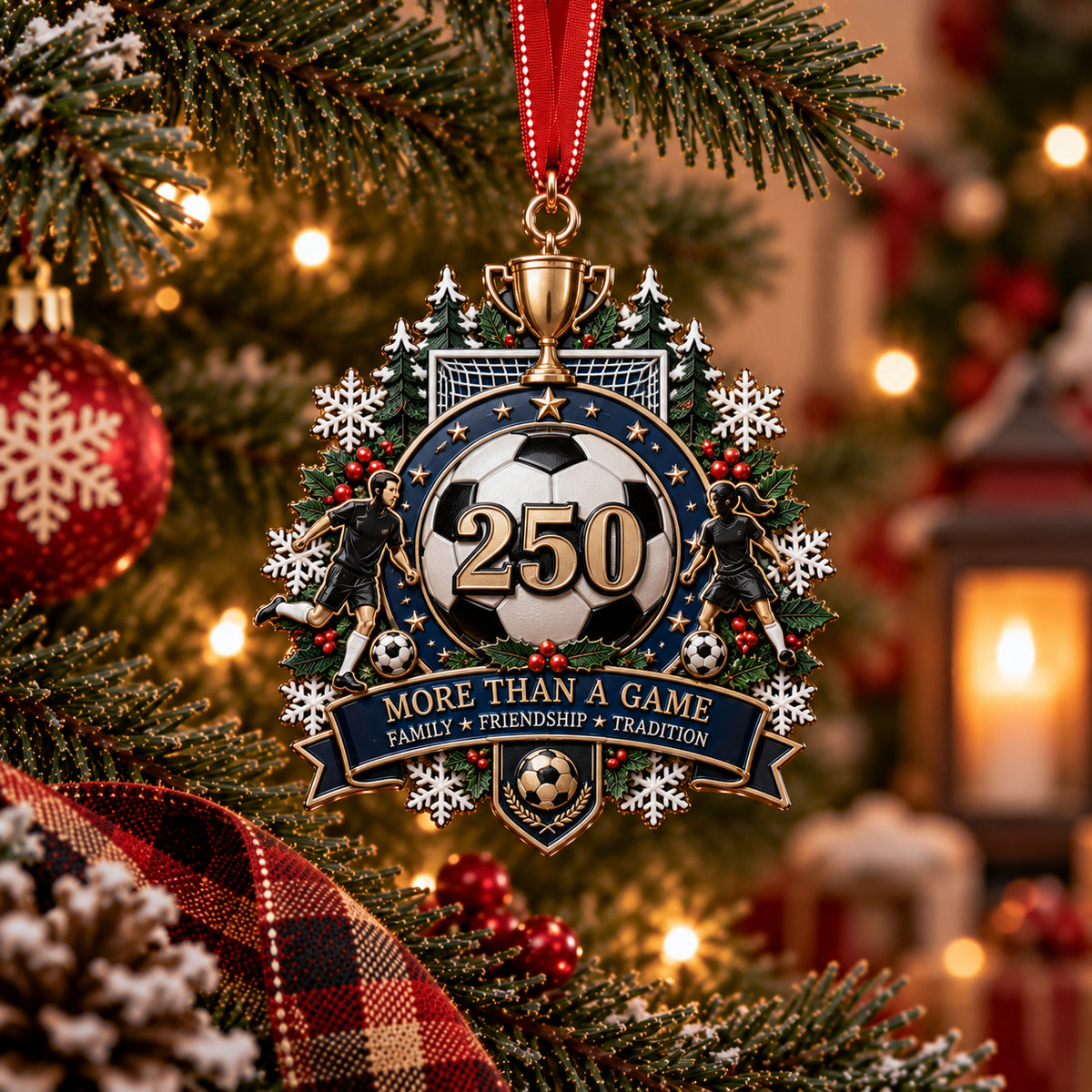 Sports "250" Milestone Christmas Ornament - Festive Holiday Keepsake Gift for Fans & Athletes