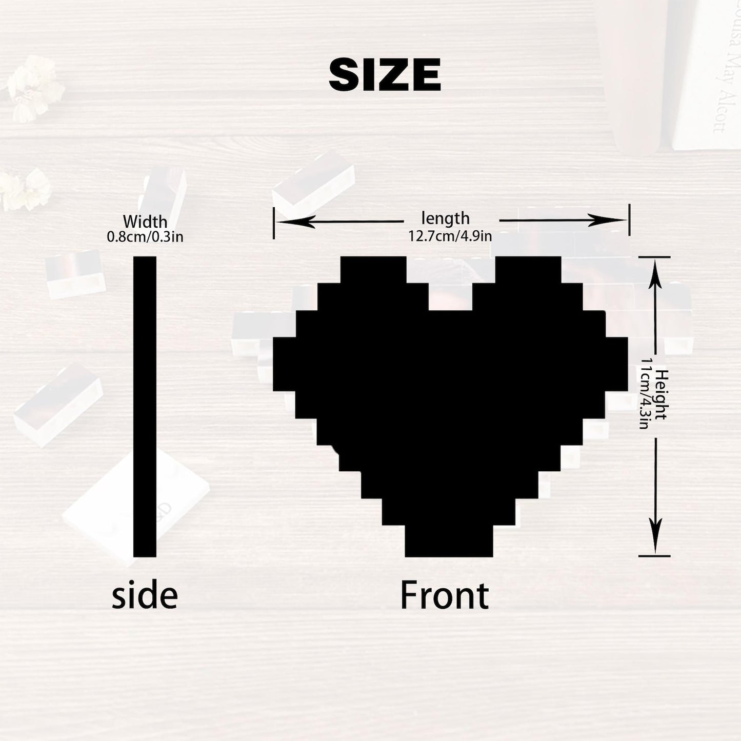 Pixar-Style Custom Heart Photo Building Blocks with Stand - Gift For Family, Couple, Wife, Husband, Boyfriend, Girlfriend, Pet