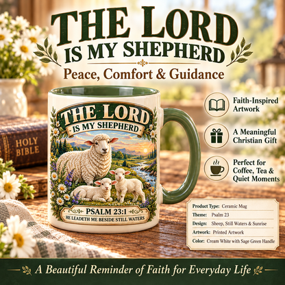✝️ Vintage Psalm Bible Verse Christian Coffee Mug