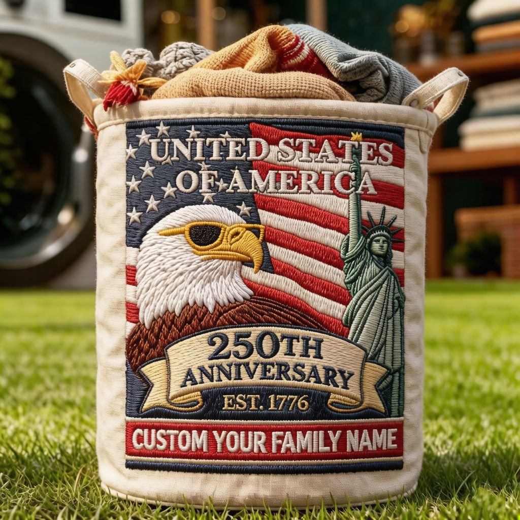 🧺 Vintage-Style Customized Laundry Basket – 250th Anniversary Edition