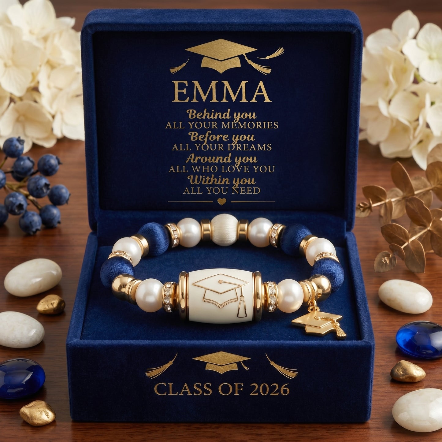 🔥 Limited-time 60% off Graduation Season Sale 🎁🎓 Personalized Graduation Crystal Beaded Bracelet for Her
