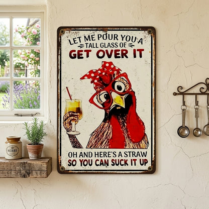 Funny "Get Over It" Metal Sign
