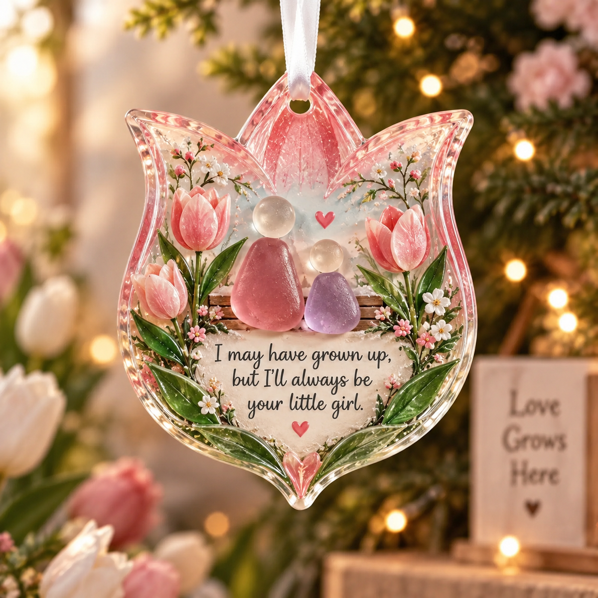 🌸Floral Christmas Ornament – Heartfelt Holiday Keepsake for Loved Ones