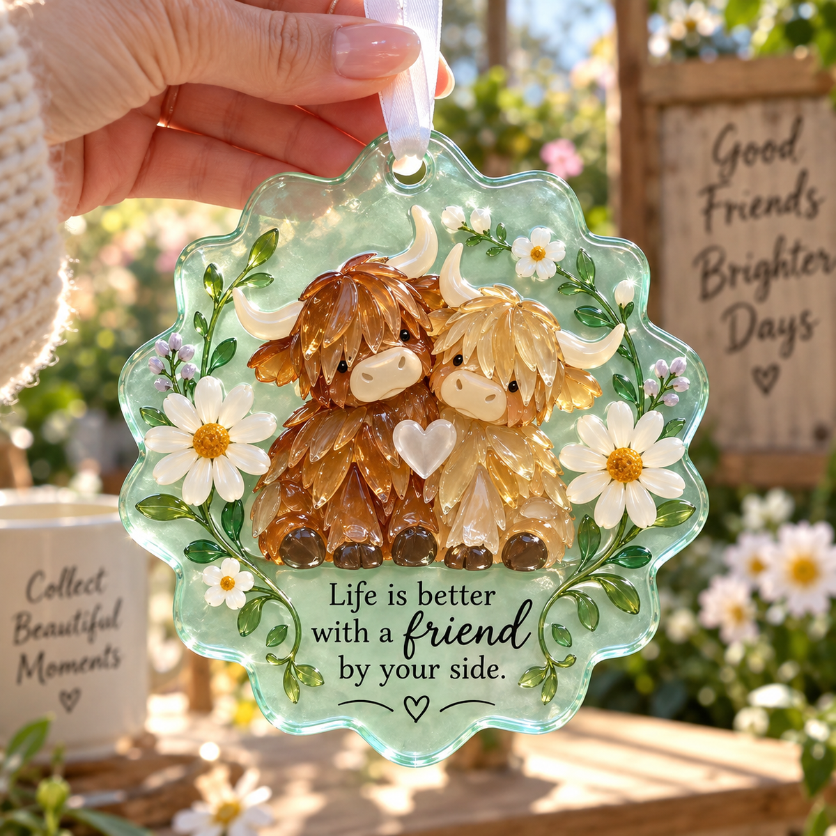 🌸 Floral & Animal Acrylic Keepsake Ornament