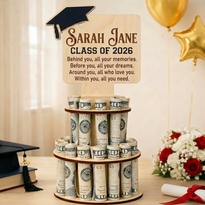 Personalized Graduation Money Cake Holder – Class of 2026