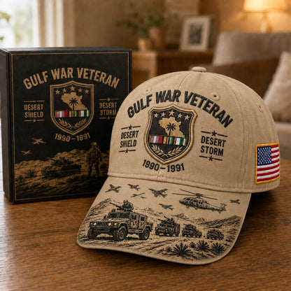 🇺🇸Gulf War Veteran Desert Shield & Desert Storm Commemorative Cap