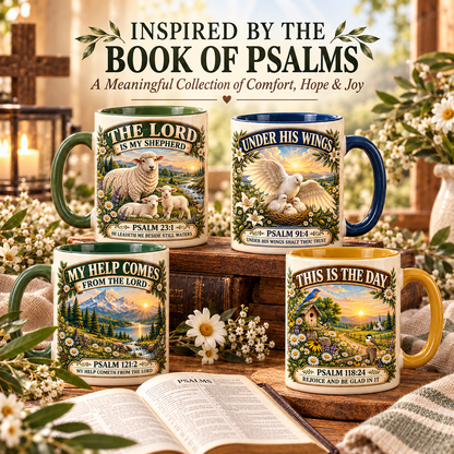 ✝️ Vintage Psalm Bible Verse Christian Coffee Mug