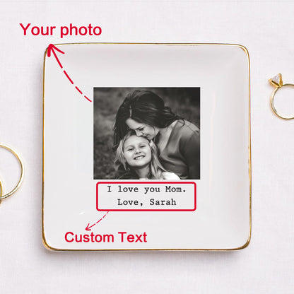 Custom Photo Trinket Tray, Photo Gifts for Mothers Day Gift, Mom Ring Dish