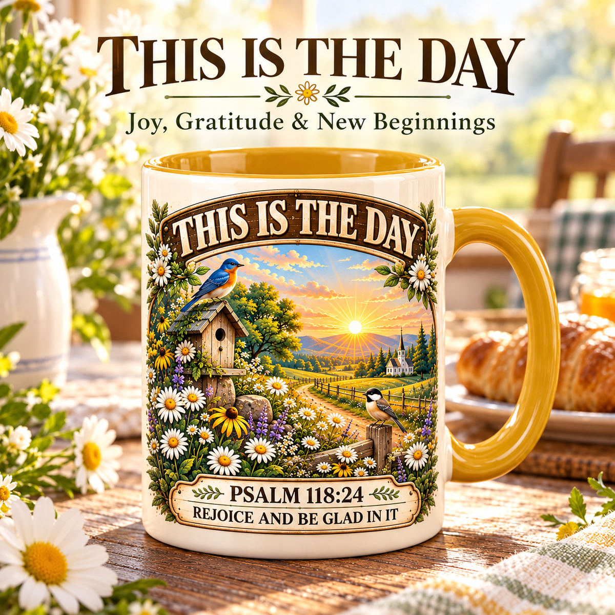 ✝️ Vintage Psalm Bible Verse Christian Coffee Mug