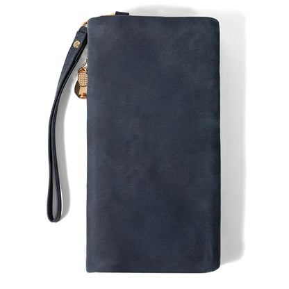 Custom Name Watercolor Birth Flower Tri-Fold Wristlet Wallet, Leather Card Holder with Wrist Strap, Birthday/Anniversary/Christmas Gift for Women
