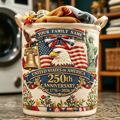 🧺 Vintage-Style Customized Laundry Basket – 250th Anniversary Edition
