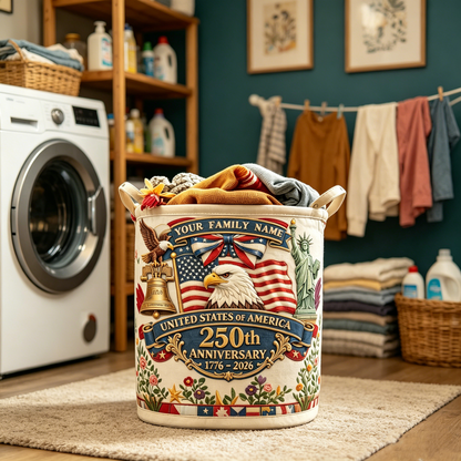 🧺 Vintage-Style Customized Laundry Basket – 250th Anniversary Edition