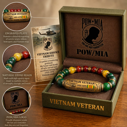 🎖️-Vietnam Veteran Tribute Beaded Bracelet with Giftbox