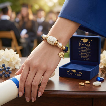 🔥 Limited-time 60% off Graduation Season Sale 🎁🎓 Personalized Graduation Crystal Beaded Bracelet for Her
