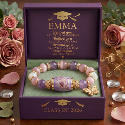 🔥 Limited-time 60% off Graduation Season Sale 🎁🎓 Personalized Graduation Crystal Beaded Bracelet for Her