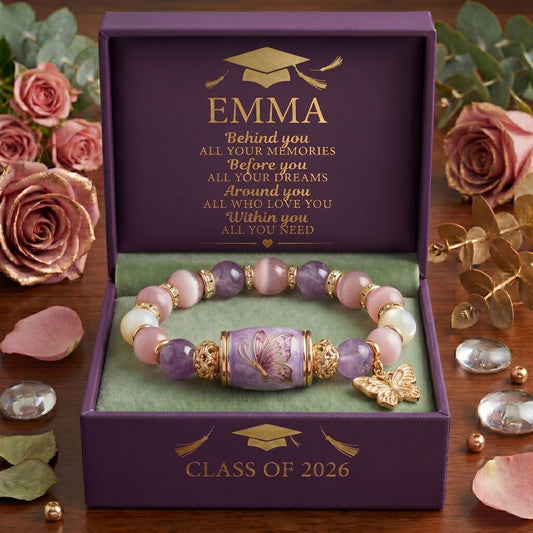 🔥 Limited-time 60% off Graduation Season Sale 🎁🎓 Personalized Graduation Crystal Beaded Bracelet for Her