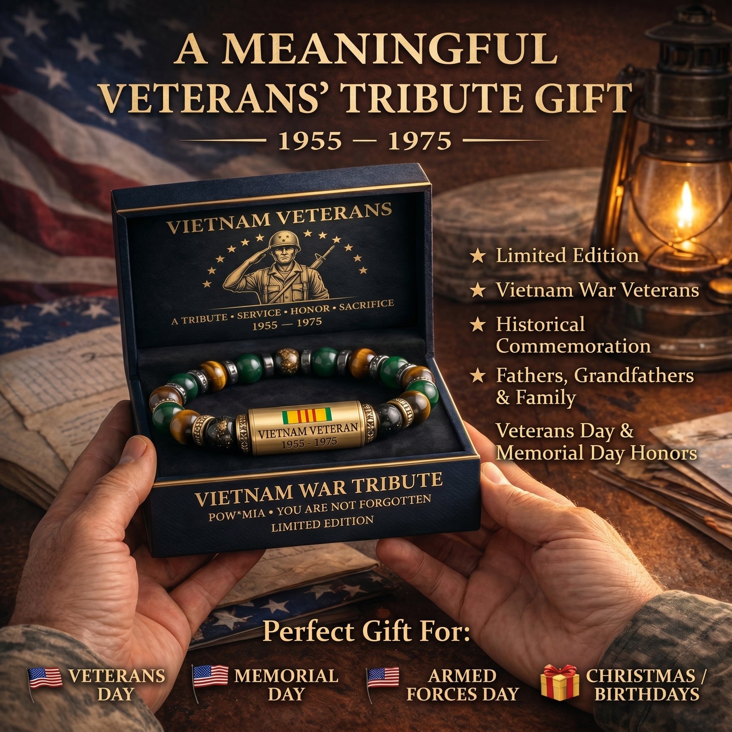 🇻🇳 Vietnam War Veteran Tribute Bracelet – Limited Edition