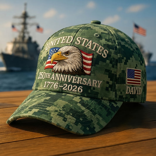 Personalized USA 250th Anniversary Digital Camo Cap