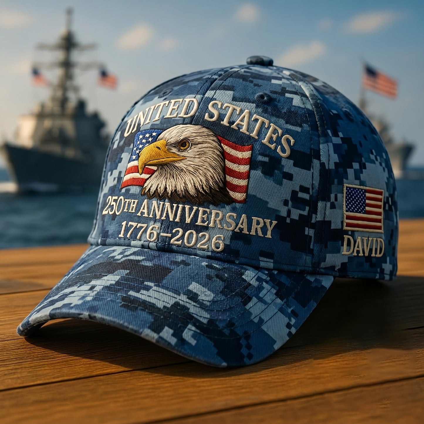 Personalized USA 250th Anniversary Digital Camo Cap