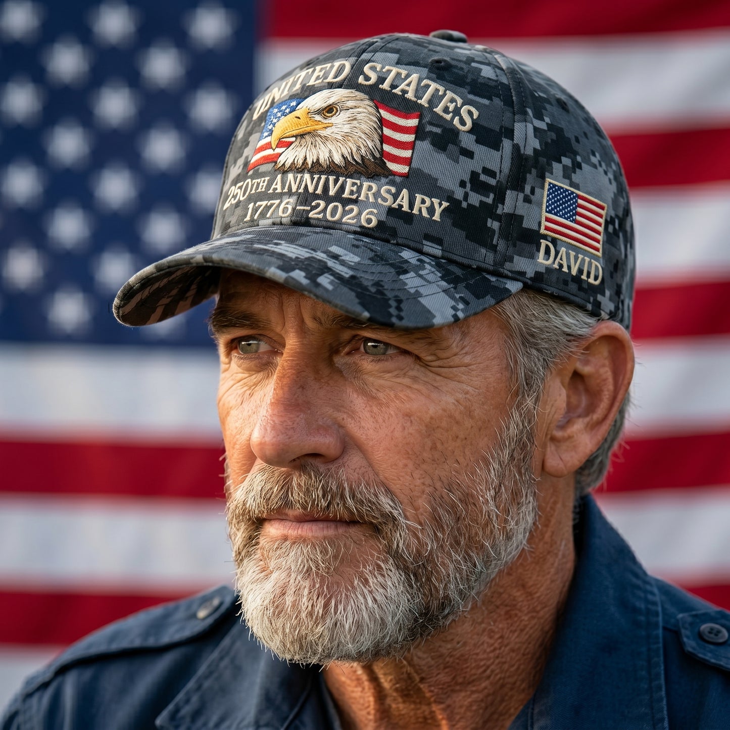 Personalized USA 250th Anniversary Digital Camo Cap