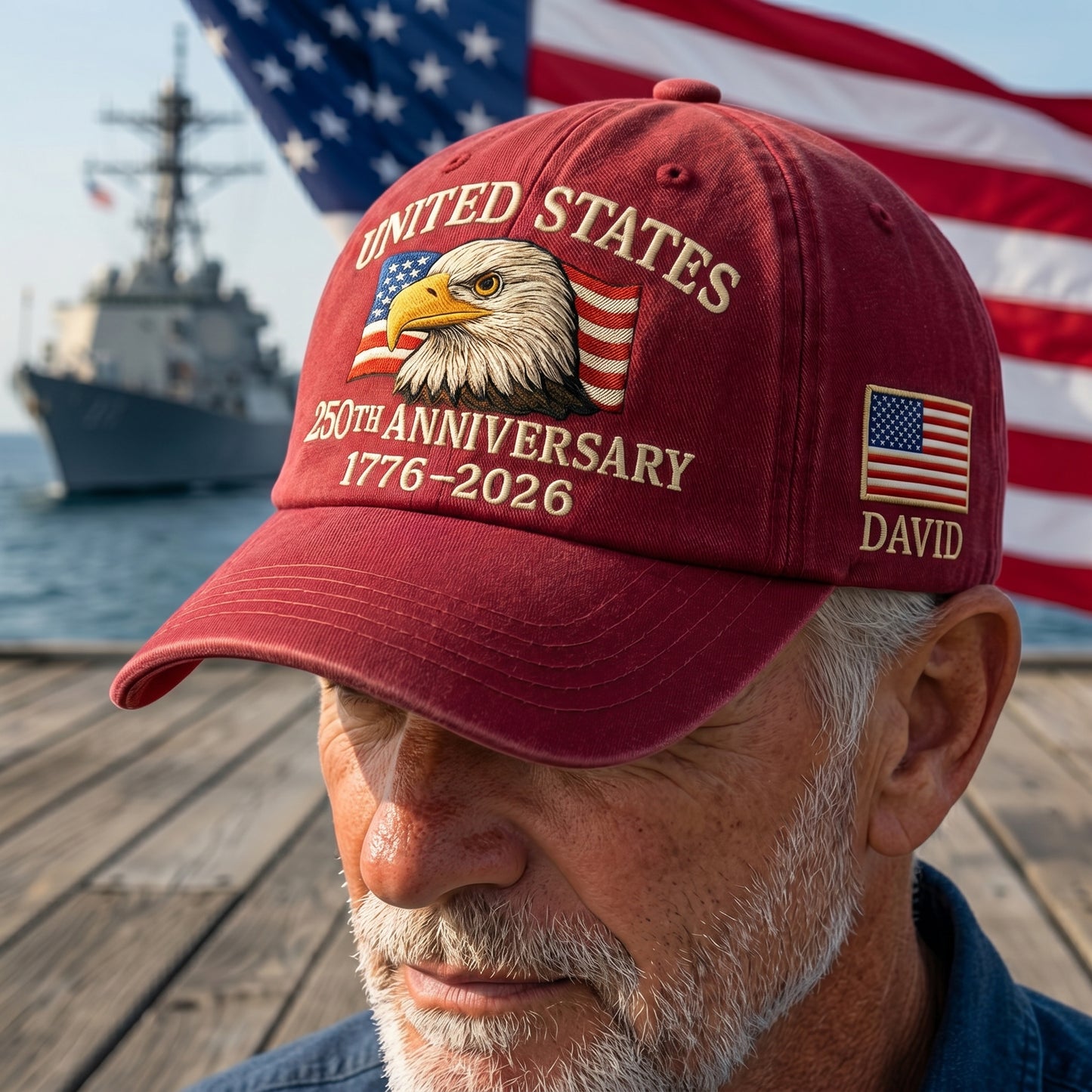 Personalized USA 250th Anniversary Digital Camo Cap