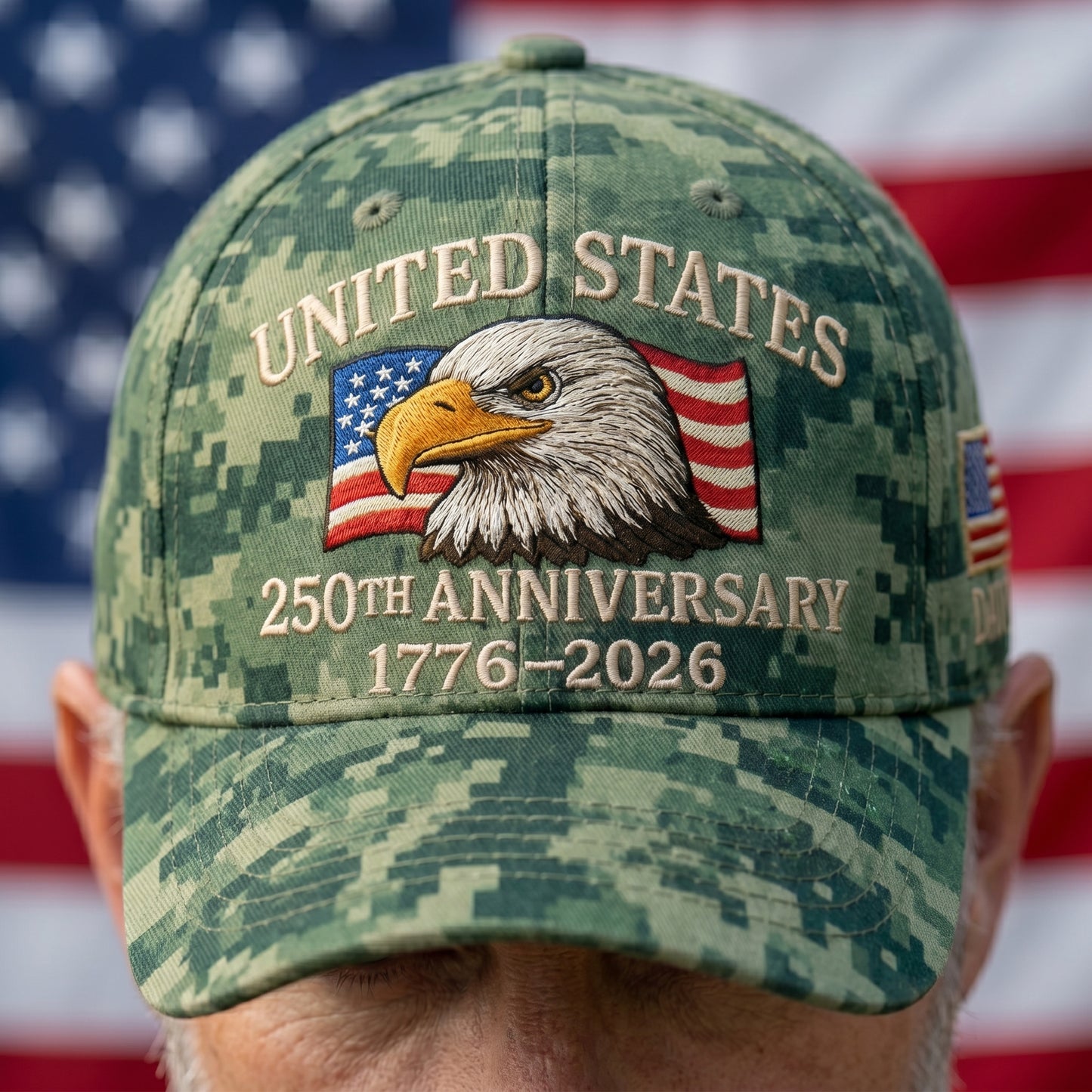 Personalized USA 250th Anniversary Digital Camo Cap