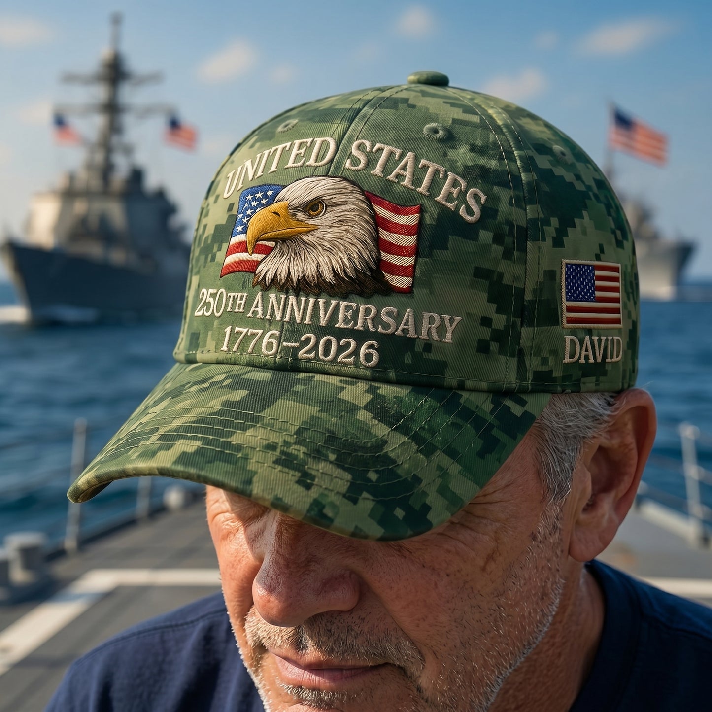 Personalized USA 250th Anniversary Digital Camo Cap