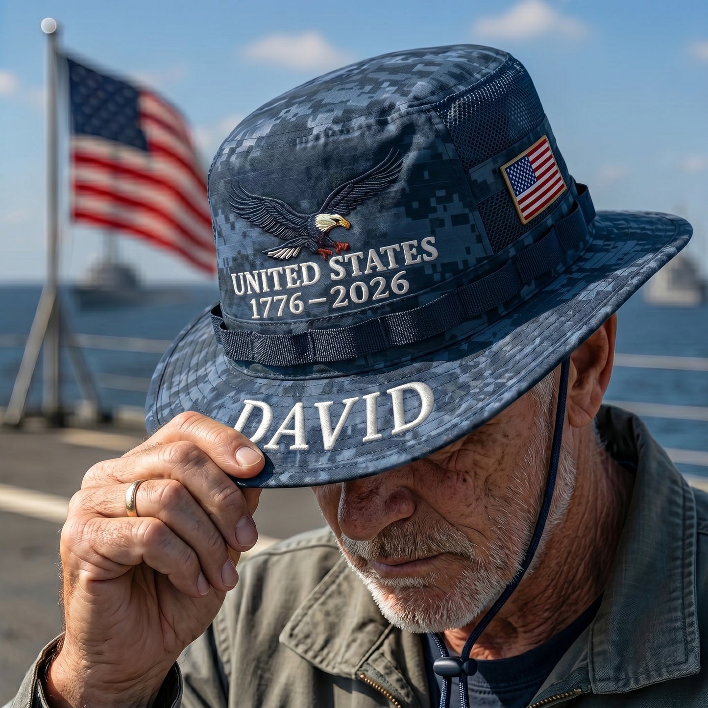 🎖️ Personalized ACU Camo Boonie Hat – 250th Anniversary Edition