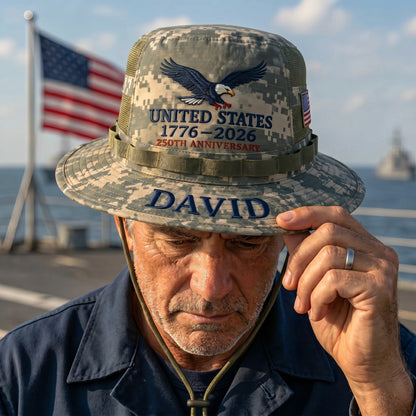 🎖️ Personalized ACU Camo Boonie Hat – 250th Anniversary Edition