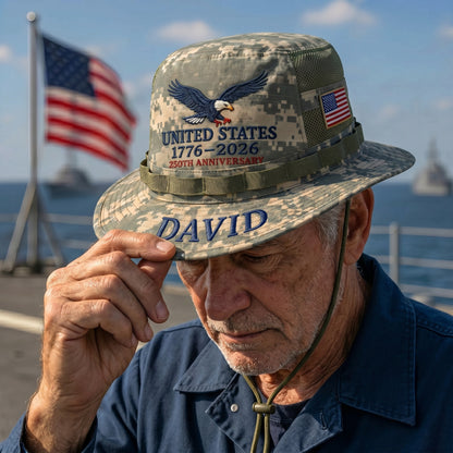 🎖️ Personalized ACU Camo Boonie Hat – 250th Anniversary Edition