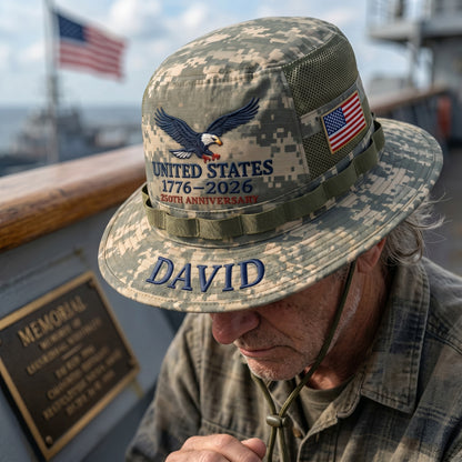 🎖️ Personalized ACU Camo Boonie Hat – 250th Anniversary Edition