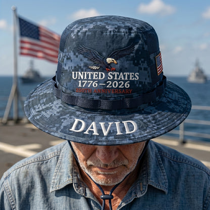 🎖️ Personalized ACU Camo Boonie Hat – 250th Anniversary Edition
