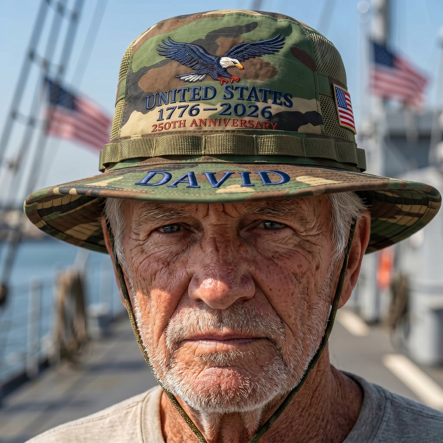 🎖️ Personalized ACU Camo Boonie Hat – 250th Anniversary Edition