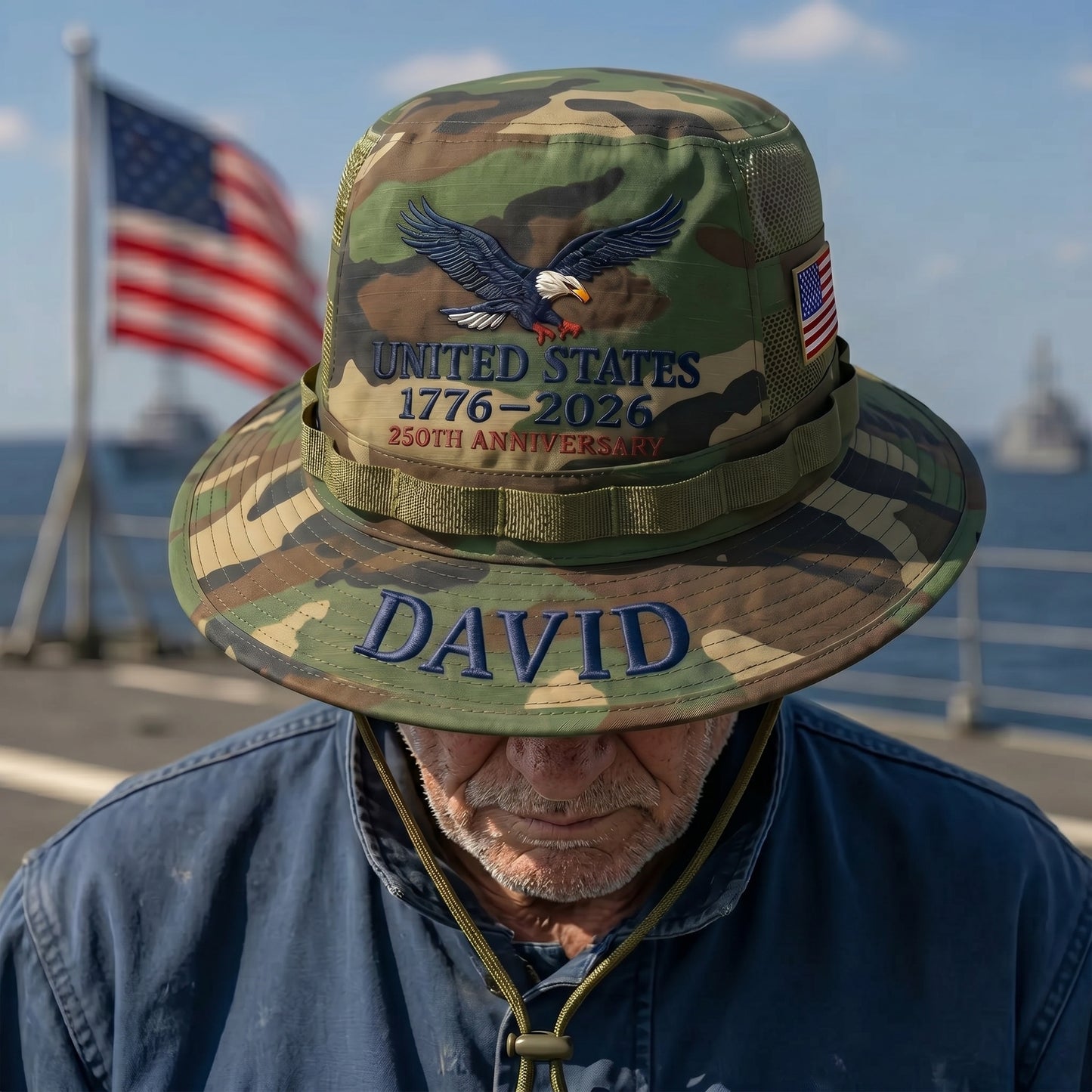 🎖️ Personalized ACU Camo Boonie Hat – 250th Anniversary Edition