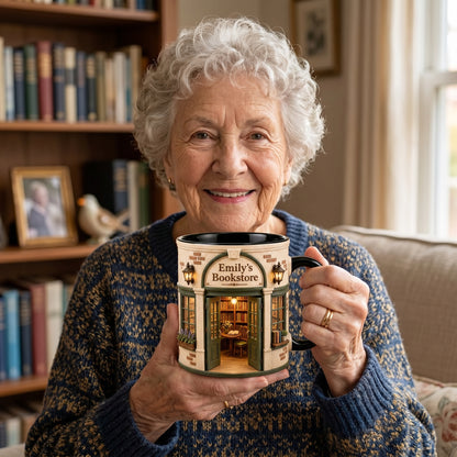 ☕ Personalized Bookstore Mug – Custom Book Lover Gift, Cozy Reading Nook Coffee Cup