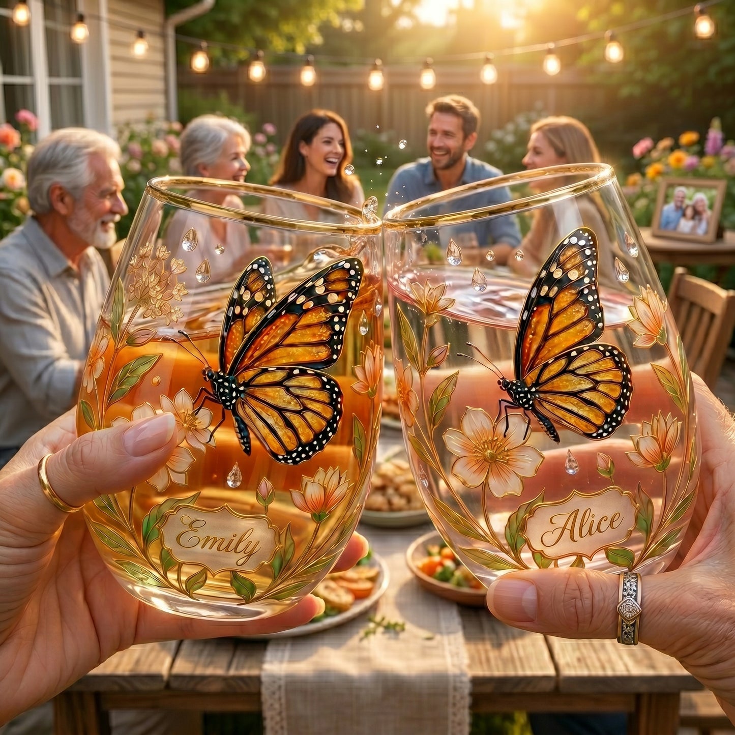 🦋🌼 Personalized Monarch Butterfly Glass Cup