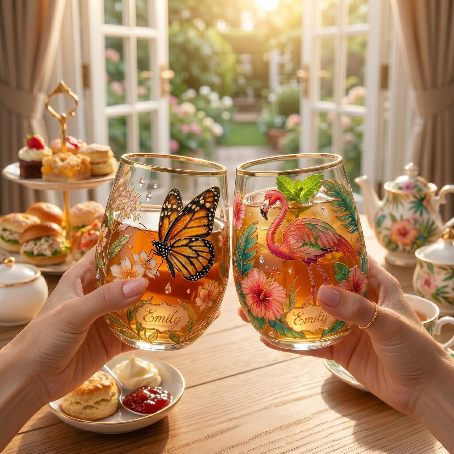 🦋🌼 Personalized Monarch Butterfly Glass Cup