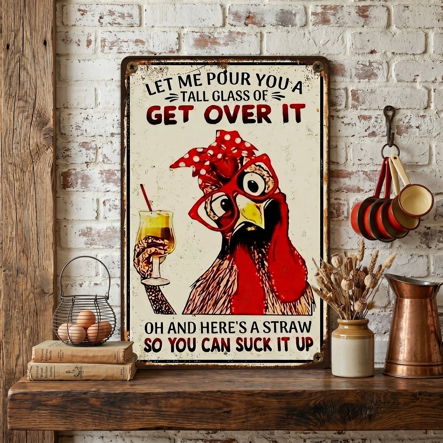 Funny "Get Over It" Metal Sign