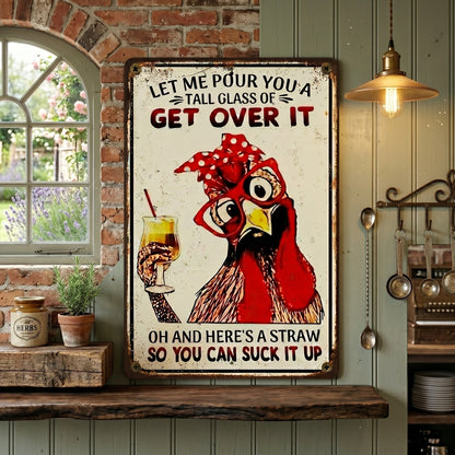 Funny "Get Over It" Metal Sign