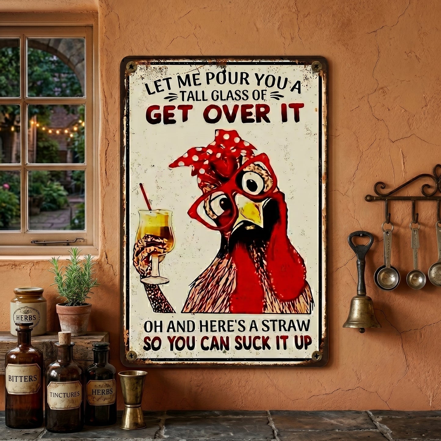 Funny "Get Over It" Metal Sign