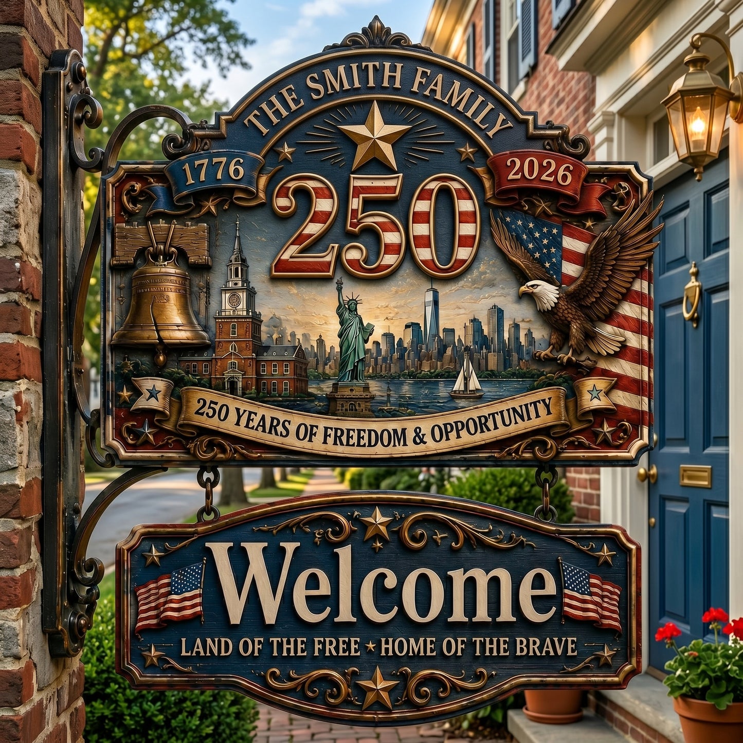 Personalized USA 250th Anniversary Welcome Sign
