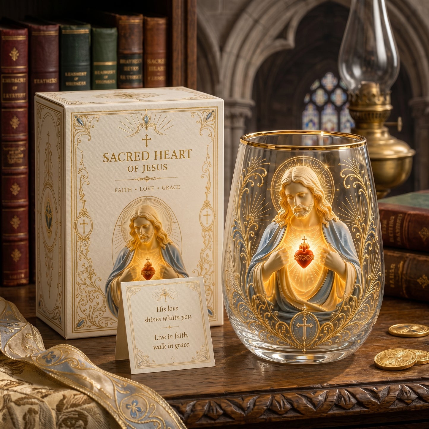 Sacred Heart of Jesus Glass Cup