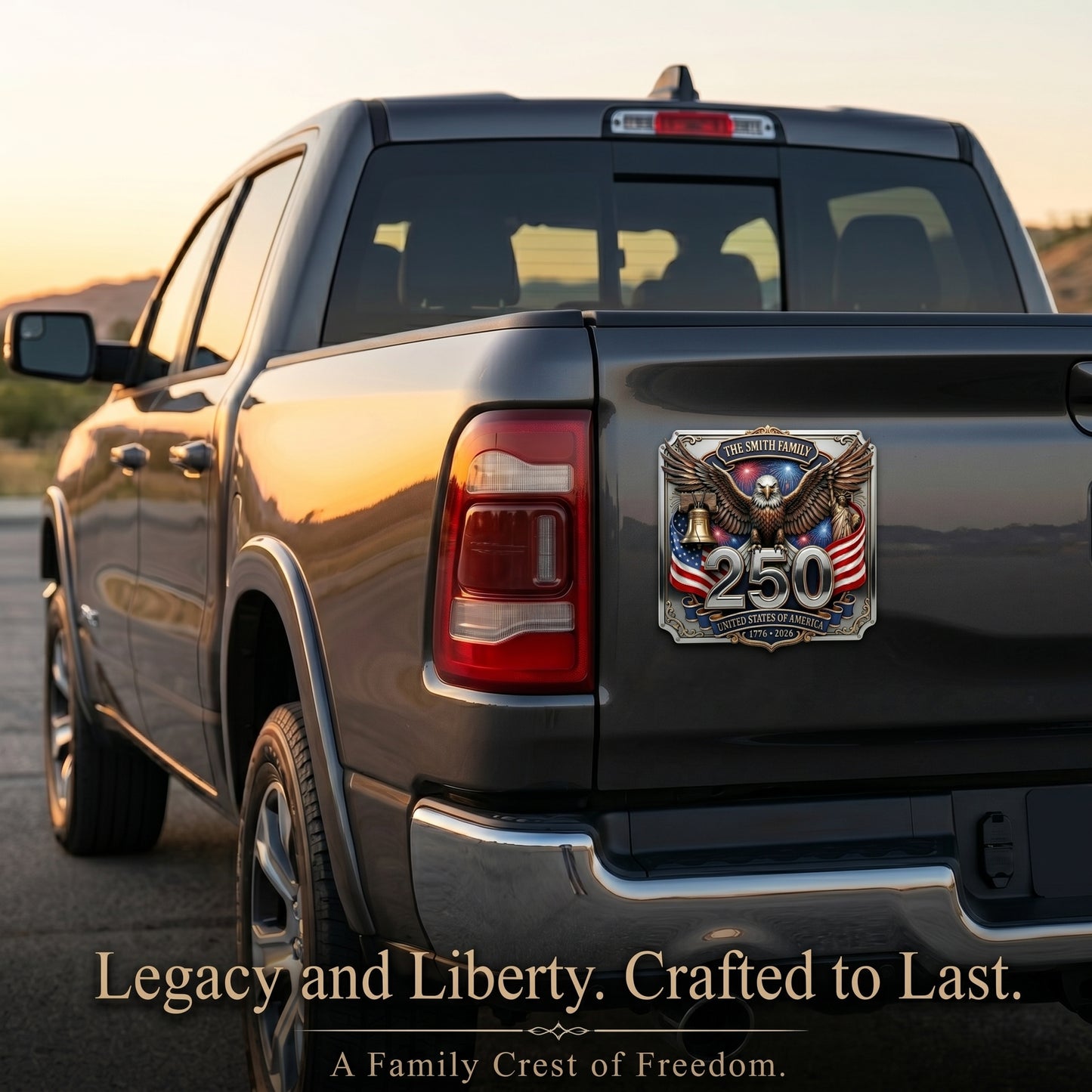 Personalized USA 250th Anniversary Family Magnetic Car Emblem