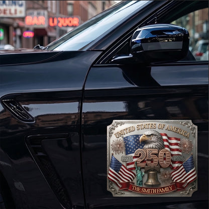 Personalized USA 250th Anniversary (1776-2026) Magnetic Car Emblem