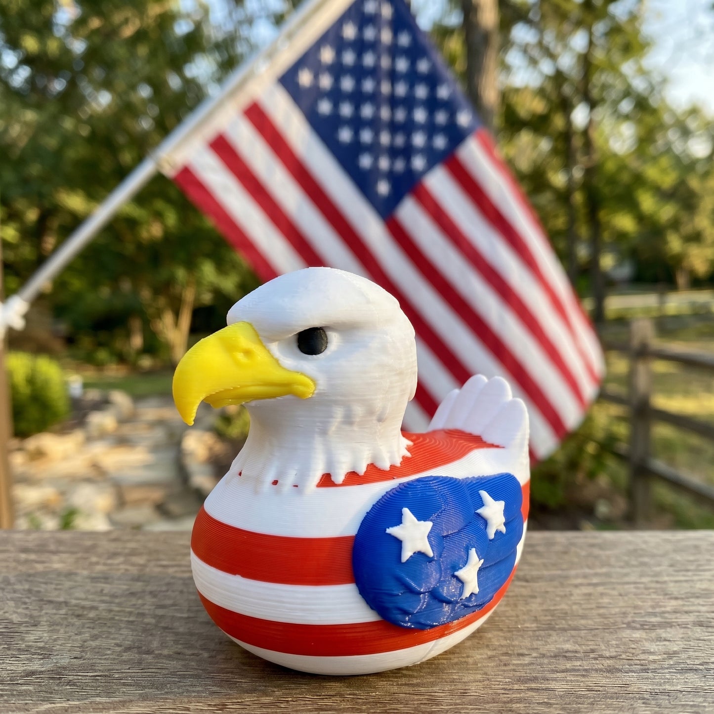 🦅 American Eagle USA Duck - 3D Printed Patriotic Figurine
