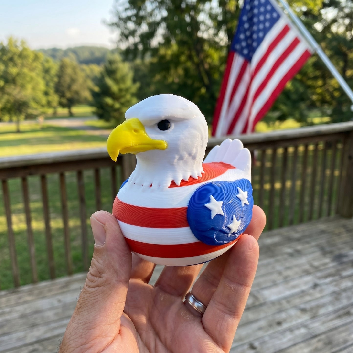 🦅 American Eagle USA Duck - 3D Printed Patriotic Figurine